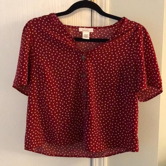Urban Romantics Tops - Urban Romantics Red Polka Dot Top Urban Romantics Tops - Urban Romantics Red Polka Dot Top